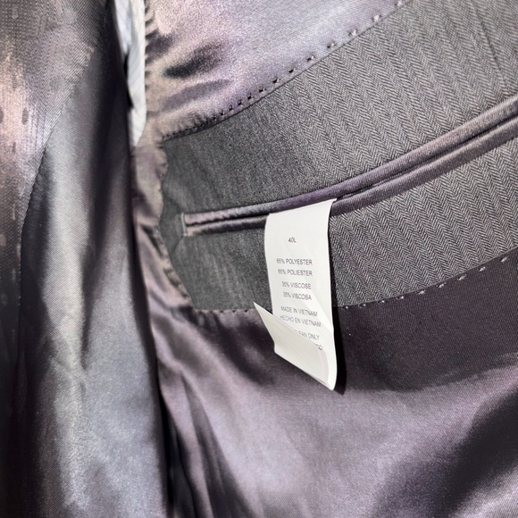 Perry Ellis Portfolio Vita Grey Herringbone Vita Men’s Jacket NWT MSRP $260 40L - Picture 3 of 5